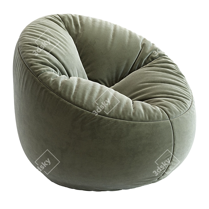 Comfort Cozy Bean Bag Chair 3D model image 4