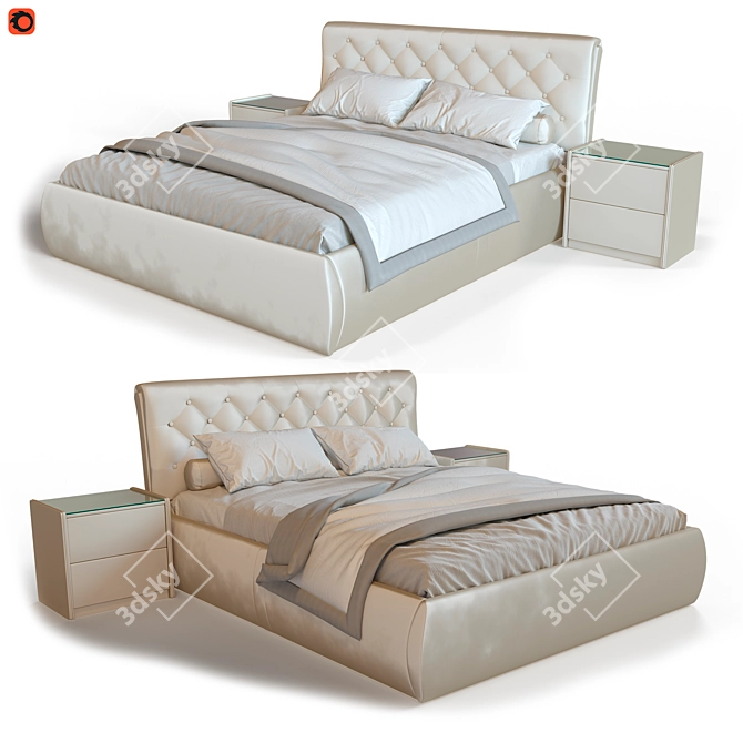 Elba Mebel Helma Bed with TM-250 Nightstands 3D model image 1