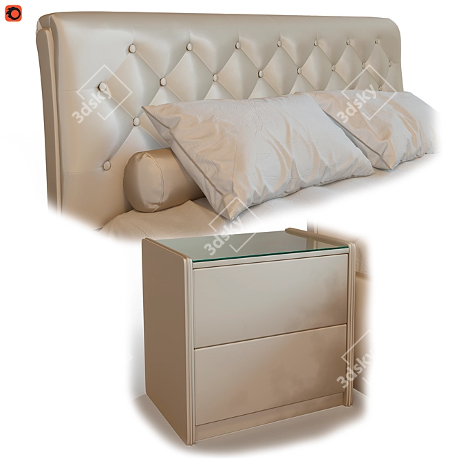 Elba Mebel Helma Bed with TM-250 Nightstands 3D model image 2