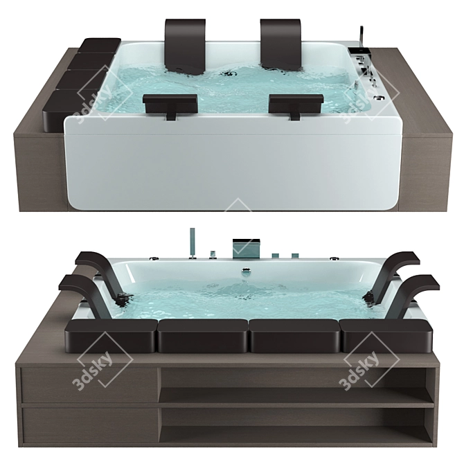 BluBleu Hi-design Thais-Art Whirlpool Bathtub 3D model image 1