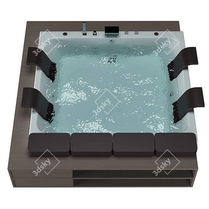 BluBleu Hi-design Thais-Art Whirlpool Bathtub 3D model image 4