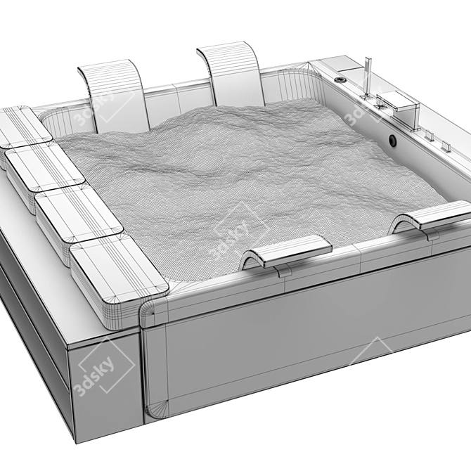 BluBleu Hi-design Thais-Art Whirlpool Bathtub 3D model image 7