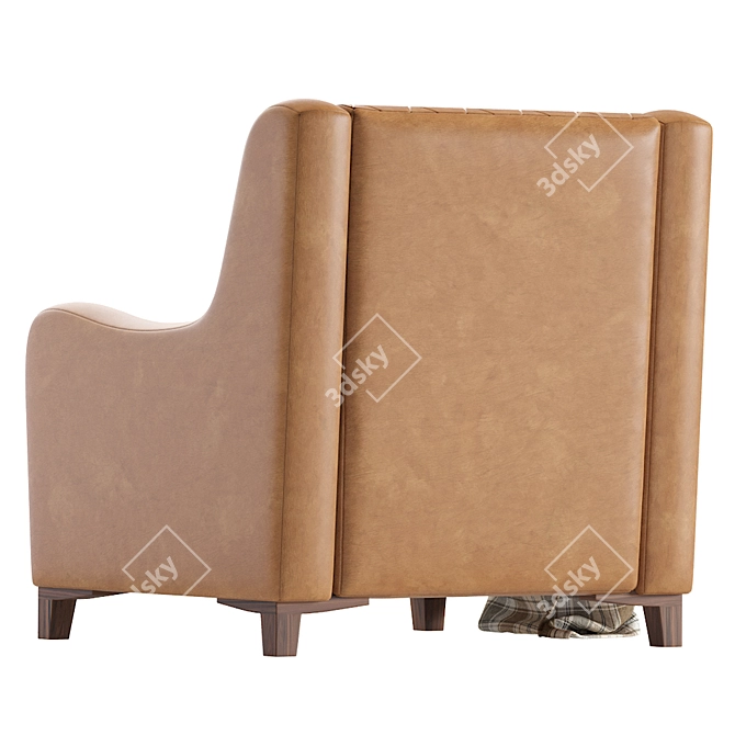 Modern Leather Corso Armchair 3D model image 2