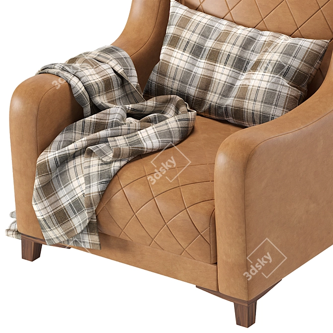 Modern Leather Corso Armchair 3D model image 3
