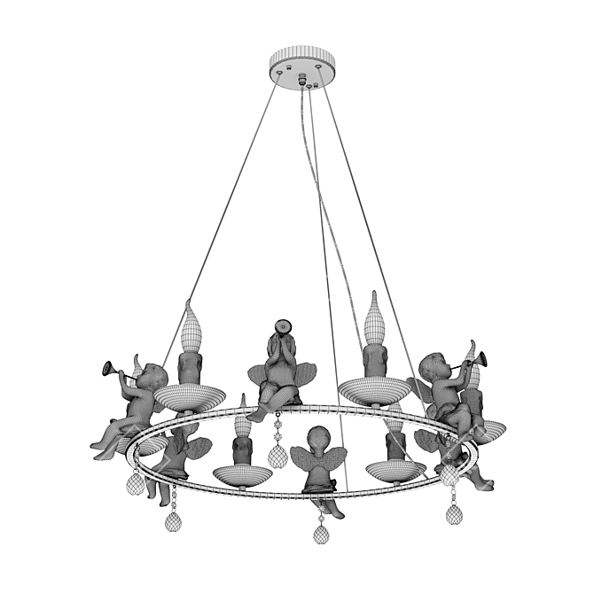 ARTE Amur White-Gold Chandelier 3D model image 3