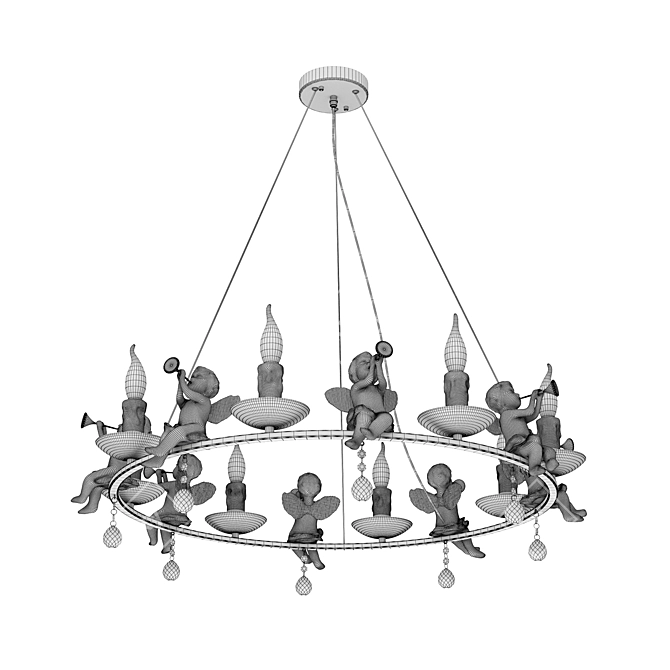 ARTE Amur White-Gold Chandelier 3D model image 7