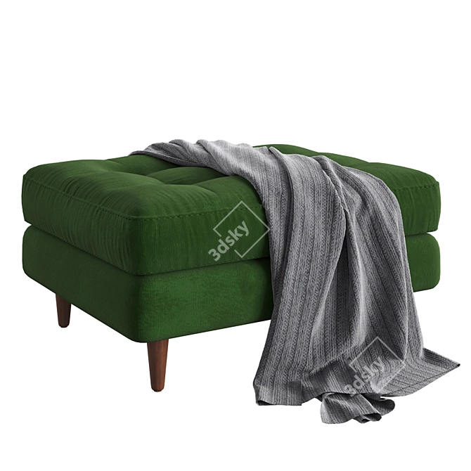 Luxurious Velvet Ottoman: Sven 3D model image 1