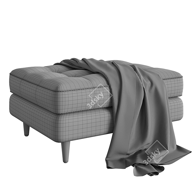 Luxurious Velvet Ottoman: Sven 3D model image 4