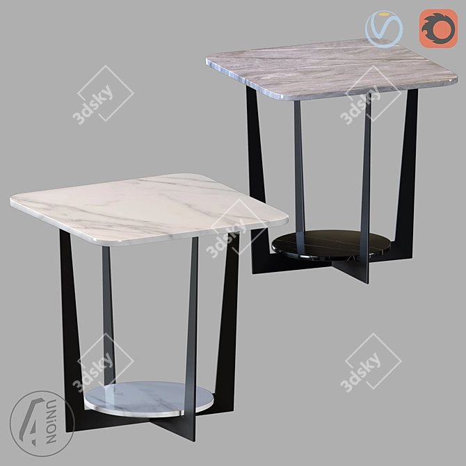 Modern Square Table: TB-0085 3D model image 1