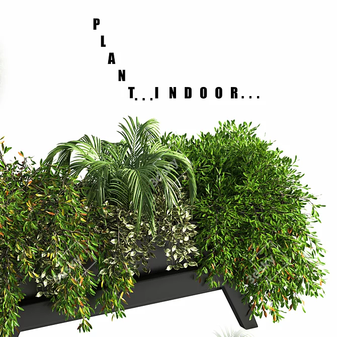 Sleek Indoor Plant Stand 3D model image 2