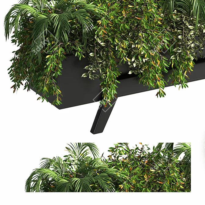 Sleek Indoor Plant Stand 3D model image 4