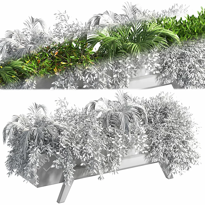 Sleek Indoor Plant Stand 3D model image 6