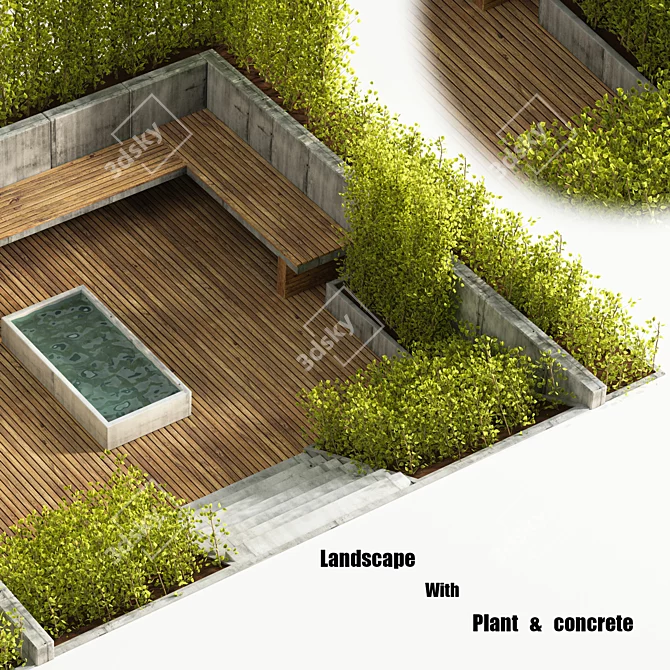 Outdoor Oasis: Backyard and Landscape 3D model image 2