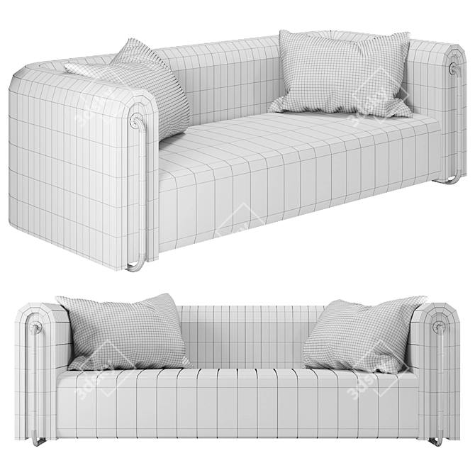 MEZZO Rivers Modern Sofa 3D model image 4