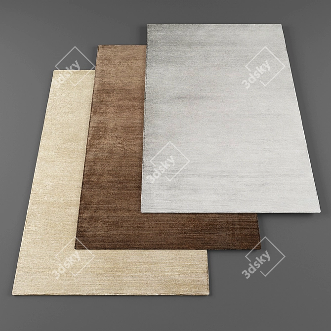 High Resolution Rugs - Set of 5 with Textures 3D model image 1