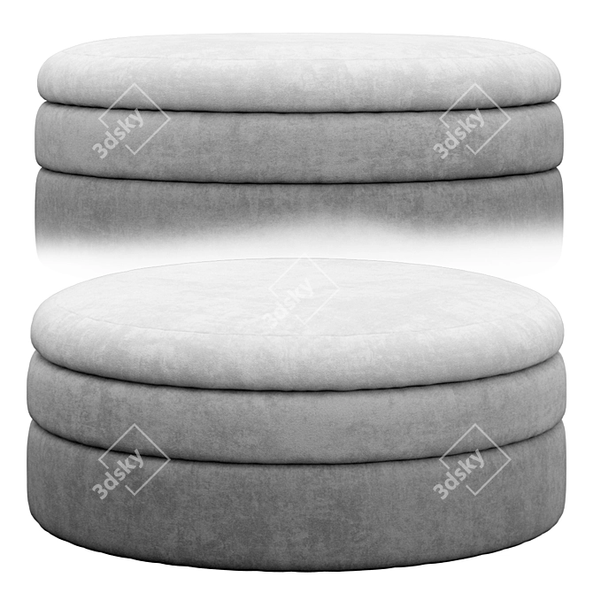 Cozy Pond Pouf: Scandinavian Elegance 3D model image 2