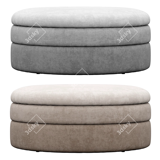 Cozy Pond Pouf: Scandinavian Elegance 3D model image 3