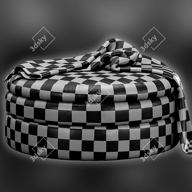 Cozy Pond Pouf: Scandinavian Elegance 3D model image 6