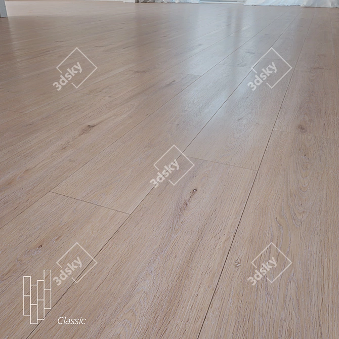 Hayfield Oak Parquet Flooring: High Quality, Textured, Multiple Formats 3D model image 1