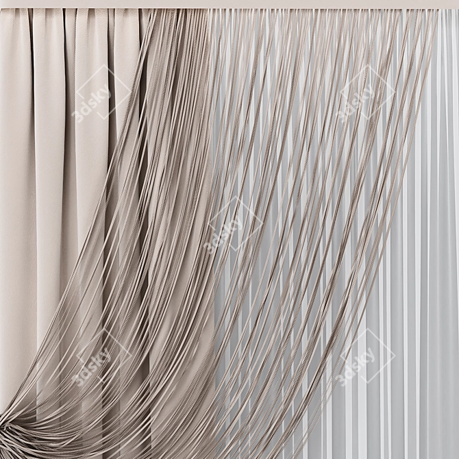 Elegant Curtain Collection 3D model image 2