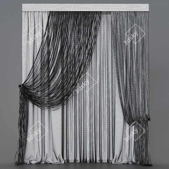 Elegant Curtain Collection 3D model image 4