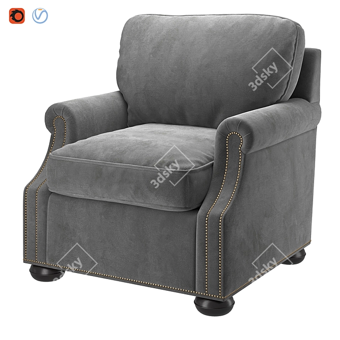 Modern Upholstered Chair 3D model image 1