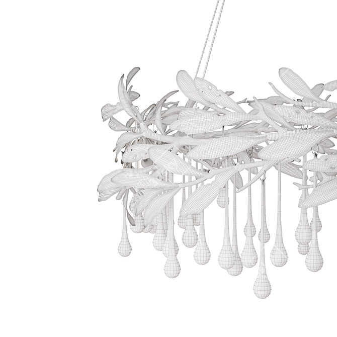 Droplet and Leaf Chandelier 3D model image 4