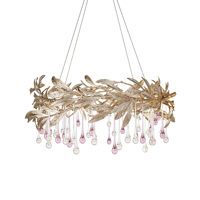 Droplet and Leaf Chandelier 3D model image 5