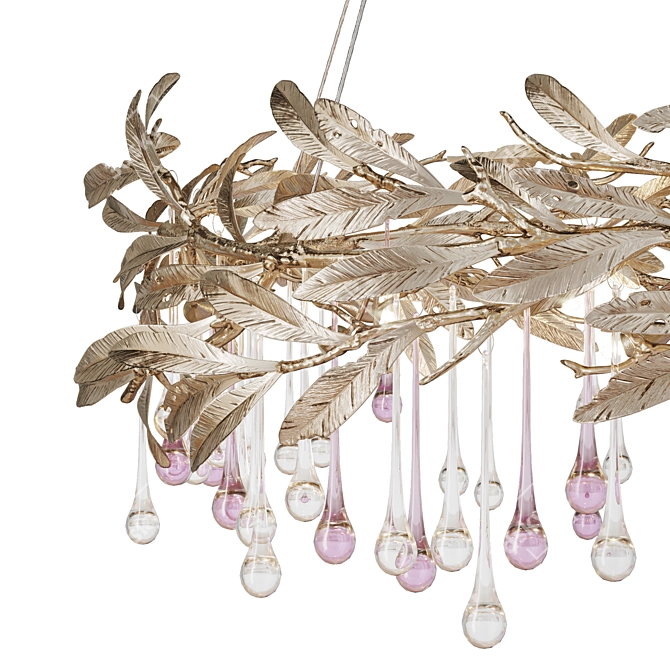 Droplet and Leaf Chandelier 3D model image 6