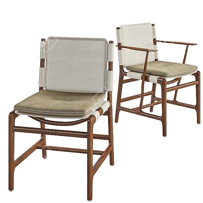 Modern Levante Chair: Unwrapped, 3D Model 3D model image 1