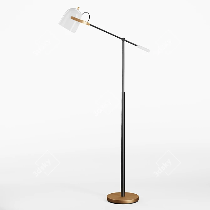 Industrial Spotlight Floor Lamp 3D model image 1