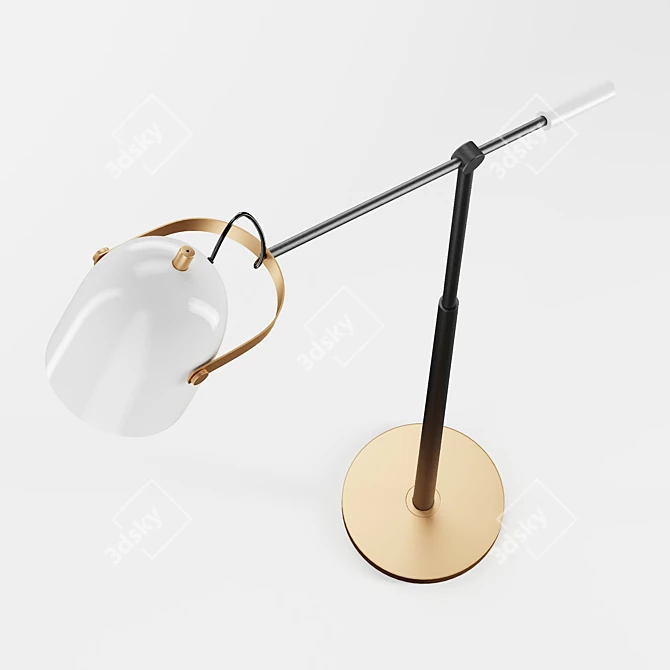 Industrial Spotlight Floor Lamp 3D model image 4