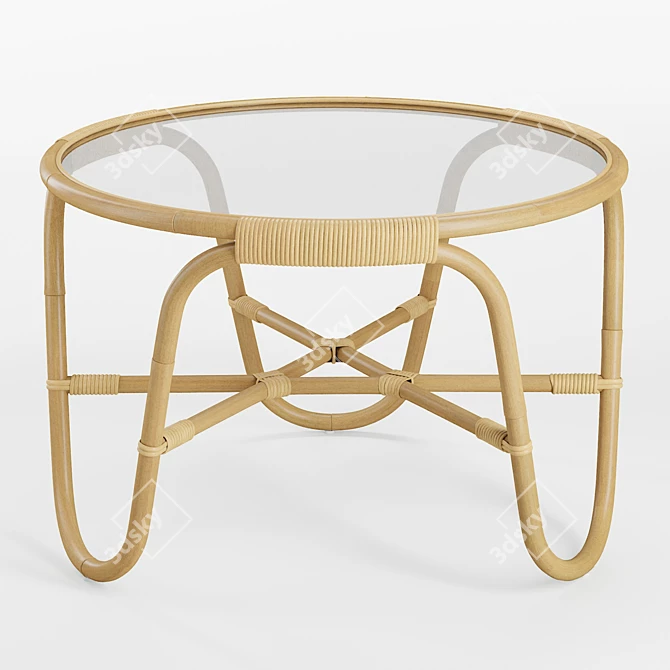 Charlottenborg Rattan Coffee Table 3D model image 2