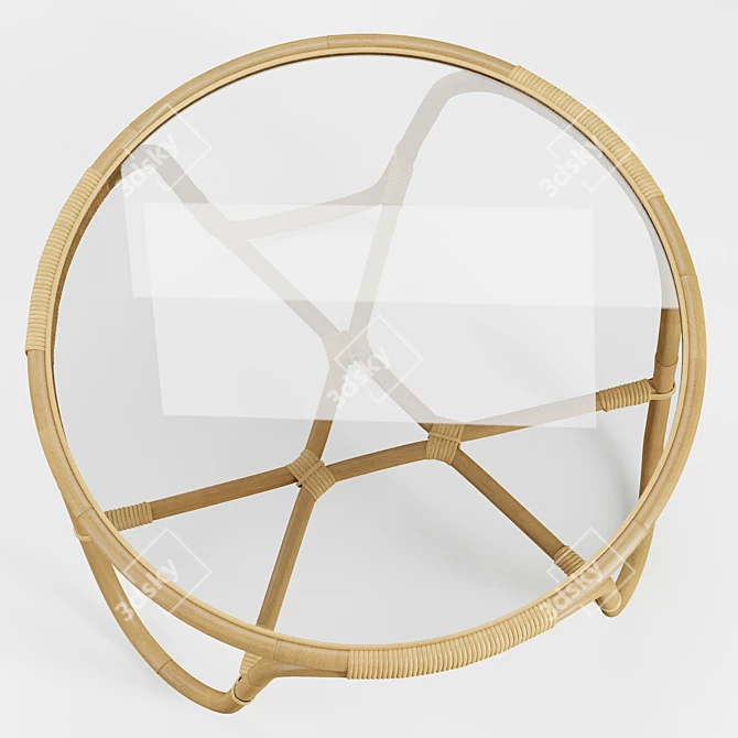 Charlottenborg Rattan Coffee Table 3D model image 4