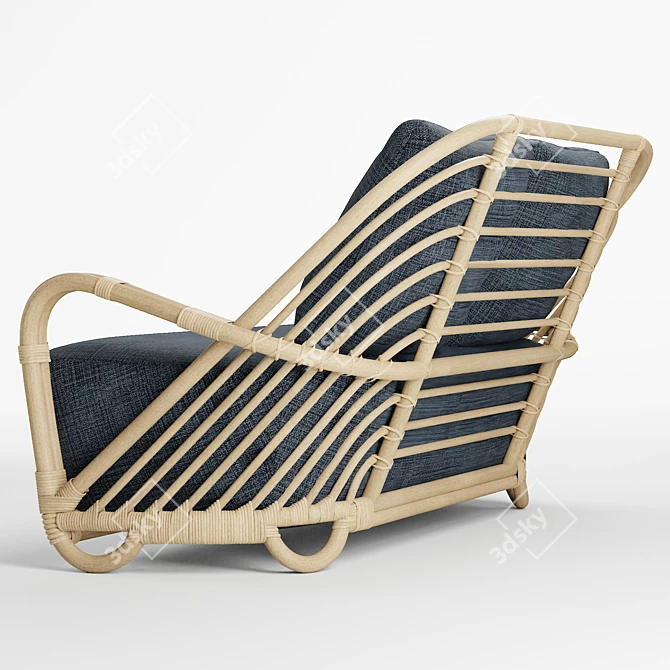 Chic Charloftenborg Rattan Sofa 3D model image 4