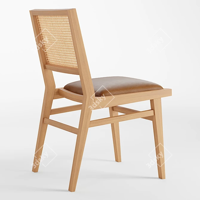 Elegant Fusion: Dunne Caned Chair 3D model image 2