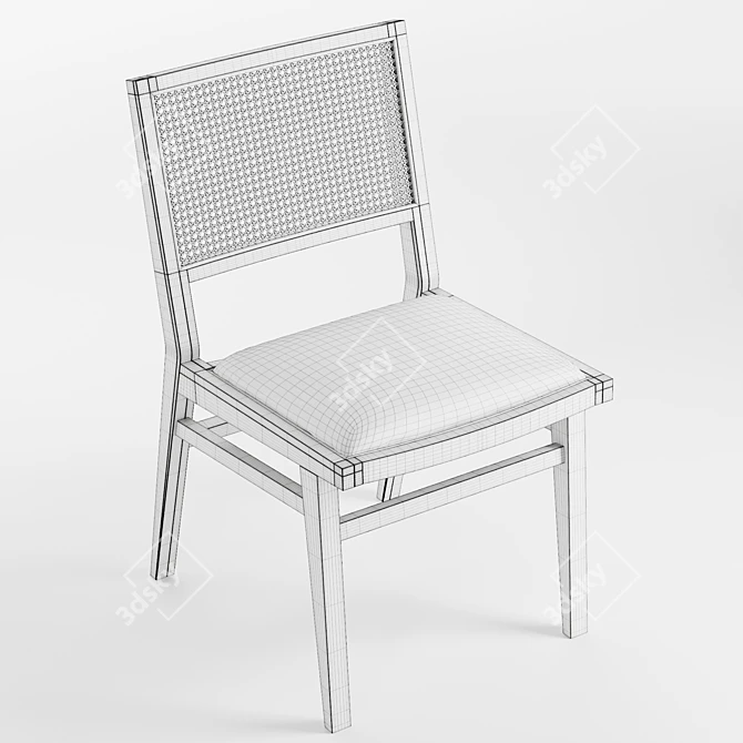 Elegant Fusion: Dunne Caned Chair 3D model image 6