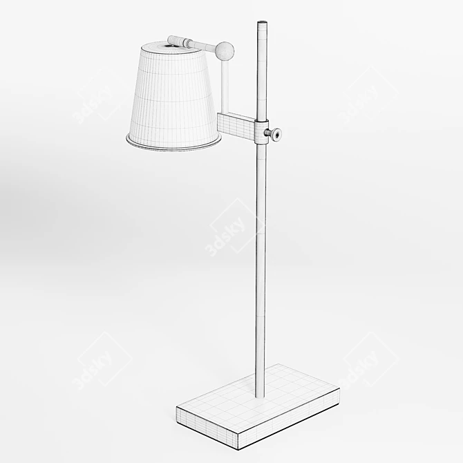 Industrial Brass Adjustable Table Lamp 3D model image 6