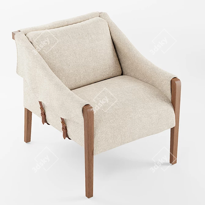 Slub Weave Kallan Chair 3D model image 2
