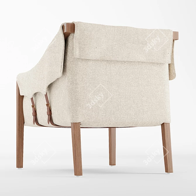 Slub Weave Kallan Chair 3D model image 3