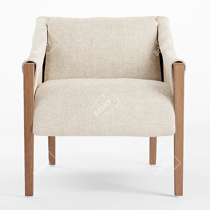 Slub Weave Kallan Chair 3D model image 4