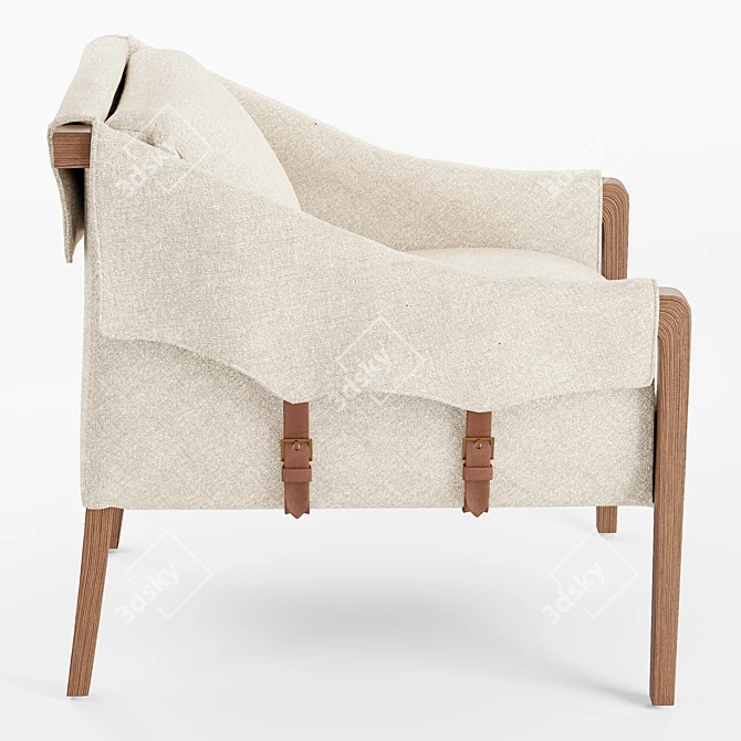 Slub Weave Kallan Chair 3D model image 5
