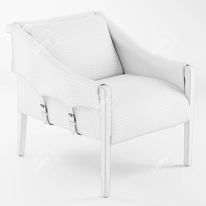 Slub Weave Kallan Chair 3D model image 6