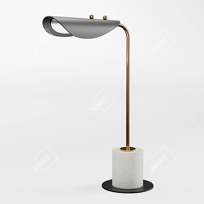 Industrial Chic Steel & Stone Table Lamp 3D model image 1