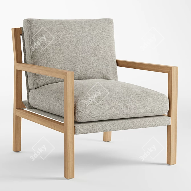 Sleek Ash Wood Lucy Chair 3D model image 1
