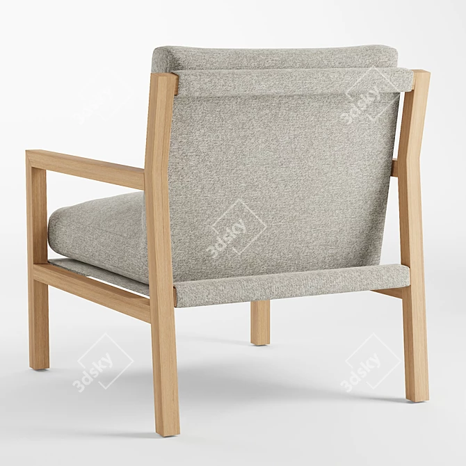 Sleek Ash Wood Lucy Chair 3D model image 3