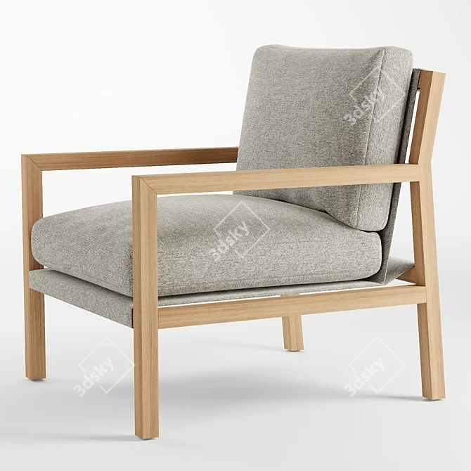 Sleek Ash Wood Lucy Chair 3D model image 4