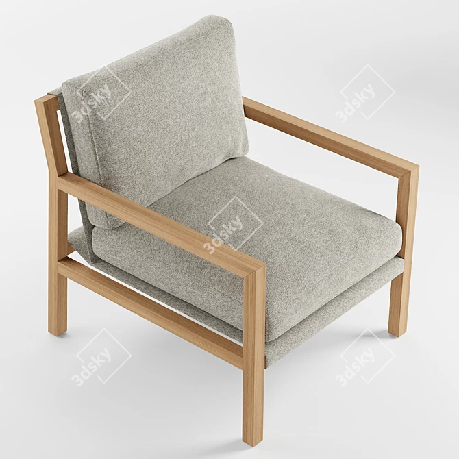 Sleek Ash Wood Lucy Chair 3D model image 5