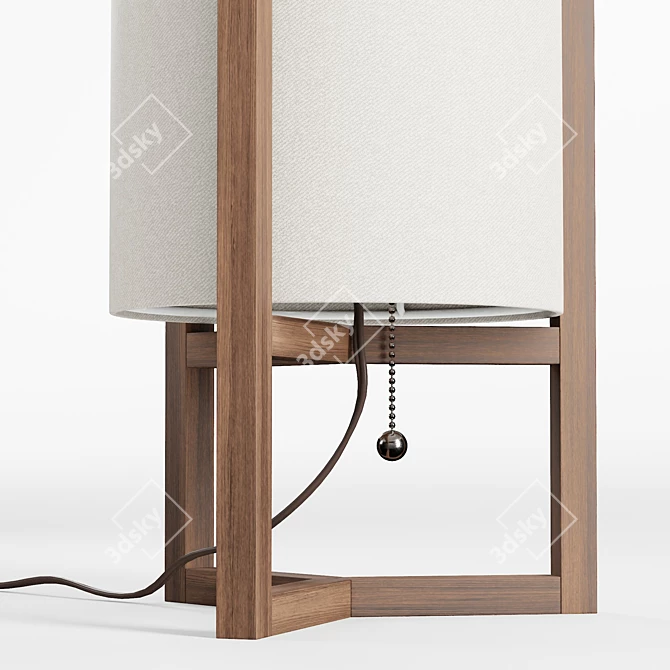 Quinn Wooden Lantern Table Lamp 3D model image 5