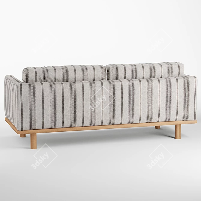 Quinn Striped Sofa: Boho-Classic Elegance 3D model image 2